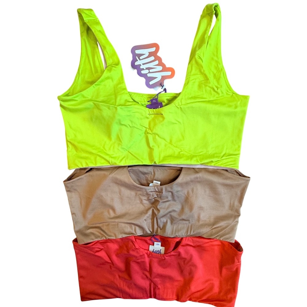 Yitty Headliner Shaping Midi Bralette 3 Pack Neon Pink Yellow Tan 1X BB2252168